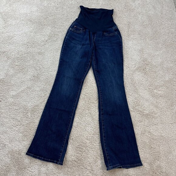 Indigo Blue Denim - Indigo Blue Super Stretch Maturnity Jeans L Blue Denim Boot Cut